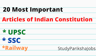Important articles of Indian Constitution