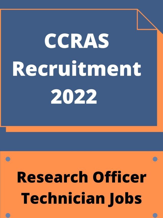CCRAS Recruitment 2022 Apply Online Here