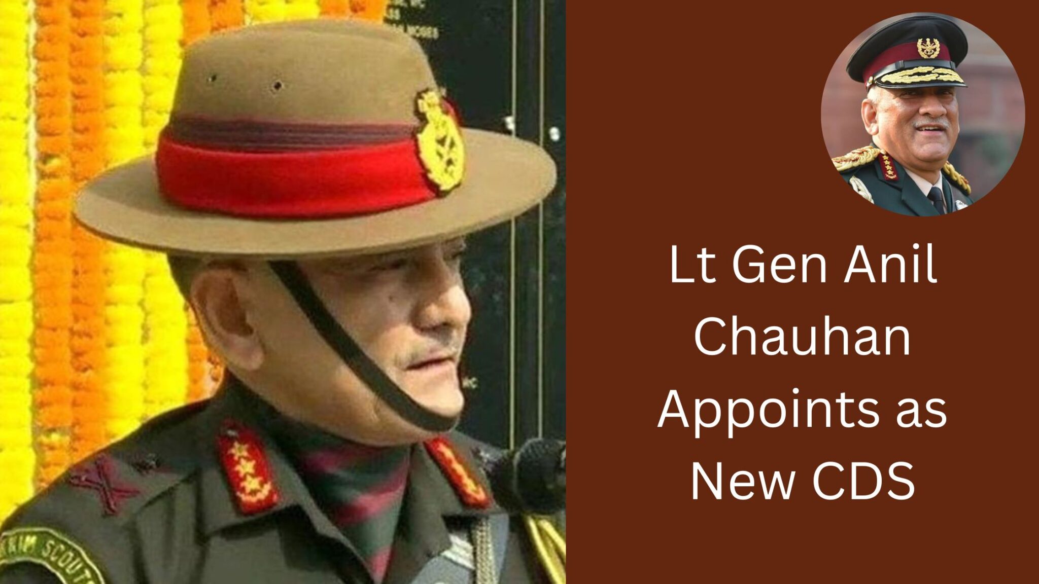 Lt General Anil Chauhan Appointed As The New CDS Study Pariksha ranks