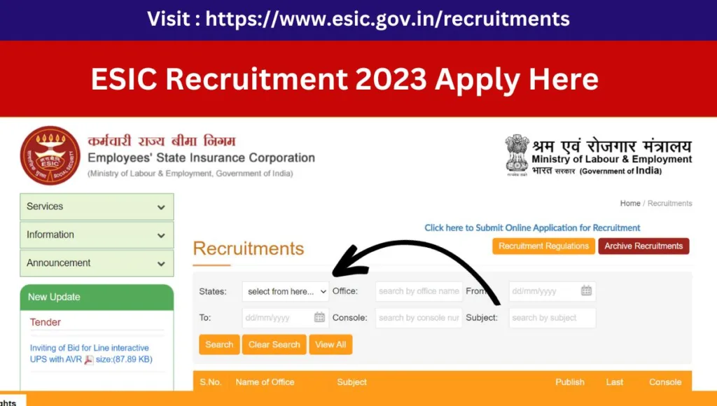 esic recruitment 2023