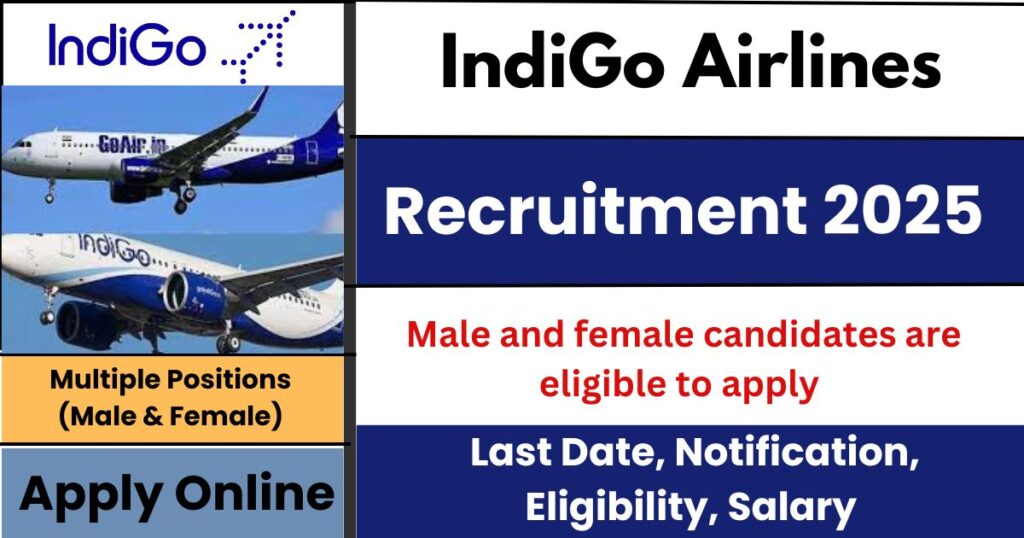 IndiGo Recruitment 2025: Apply Online Now for Multiple Positions (Male & Female)