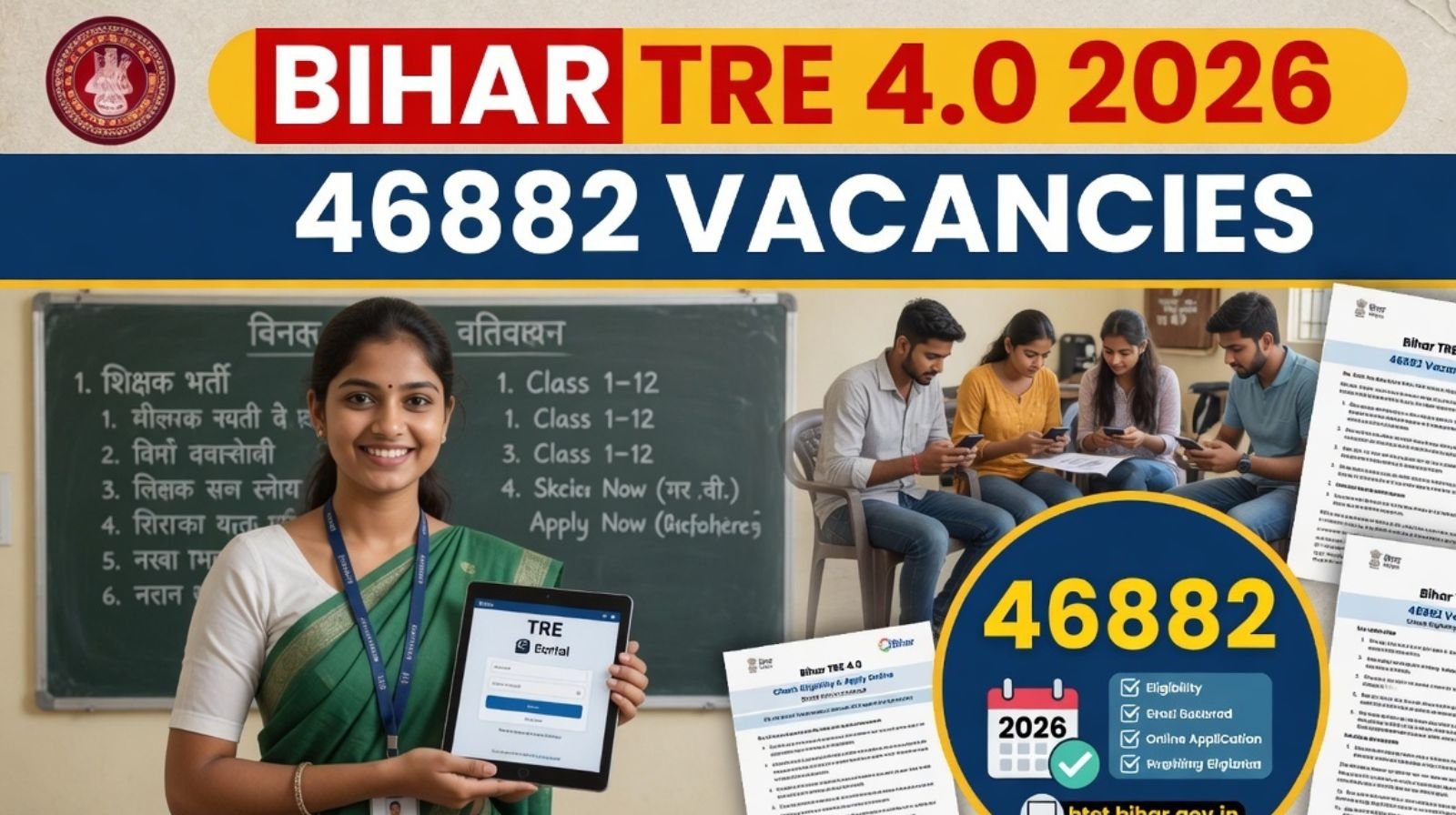 Bihar TRE 4.0 2026 Notification for 46882 Vacancies, Check Eligibility and Apply Online