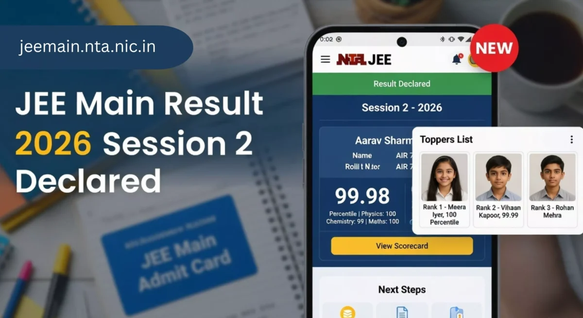 JEE Main Result 2026 Session 2 Declared: Check Your Scorecard, Toppers List & Next Steps Easily 1 JEE Main Result 2026 Session 2 Declared: Check Your Scorecard, Toppers List & Next Steps Easily
